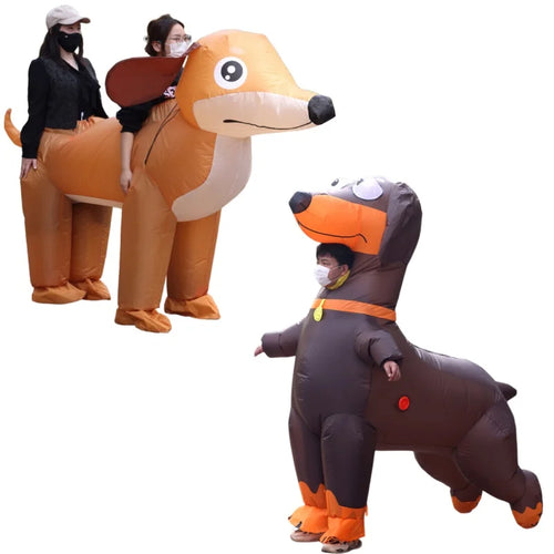 New Adult Sausage Dog Double Dog Inflatable Clothing Festival Party Funny Stage Performance Creative Dress Up
