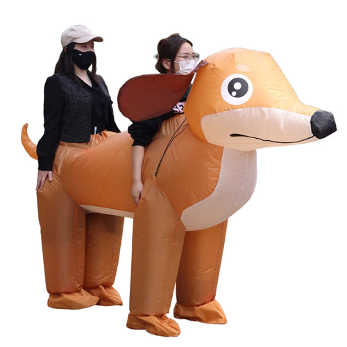 New Adult Sausage Dog Double Dog Inflatable Clothing Festival Party Funny Stage Performance Creative Dress Up
