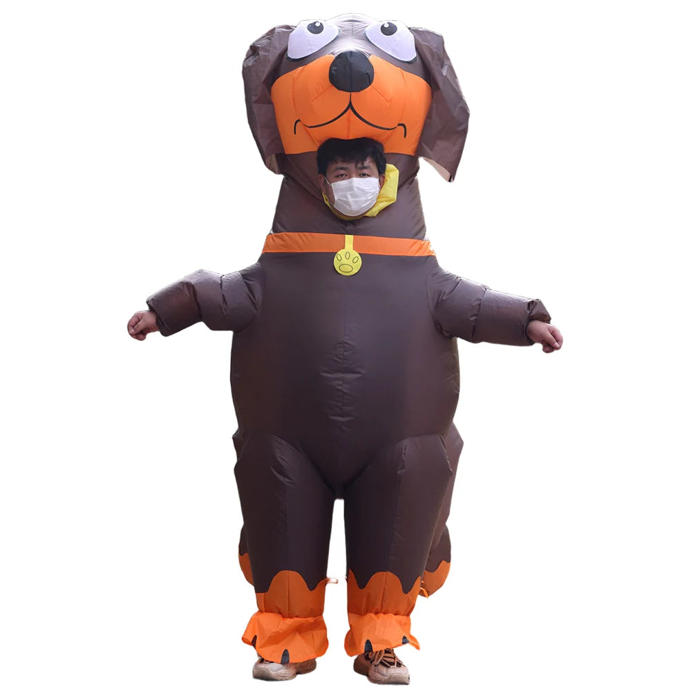 New Adult Sausage Dog Double Dog Inflatable Clothing Festival Party Funny Stage Performance Creative Dress Up