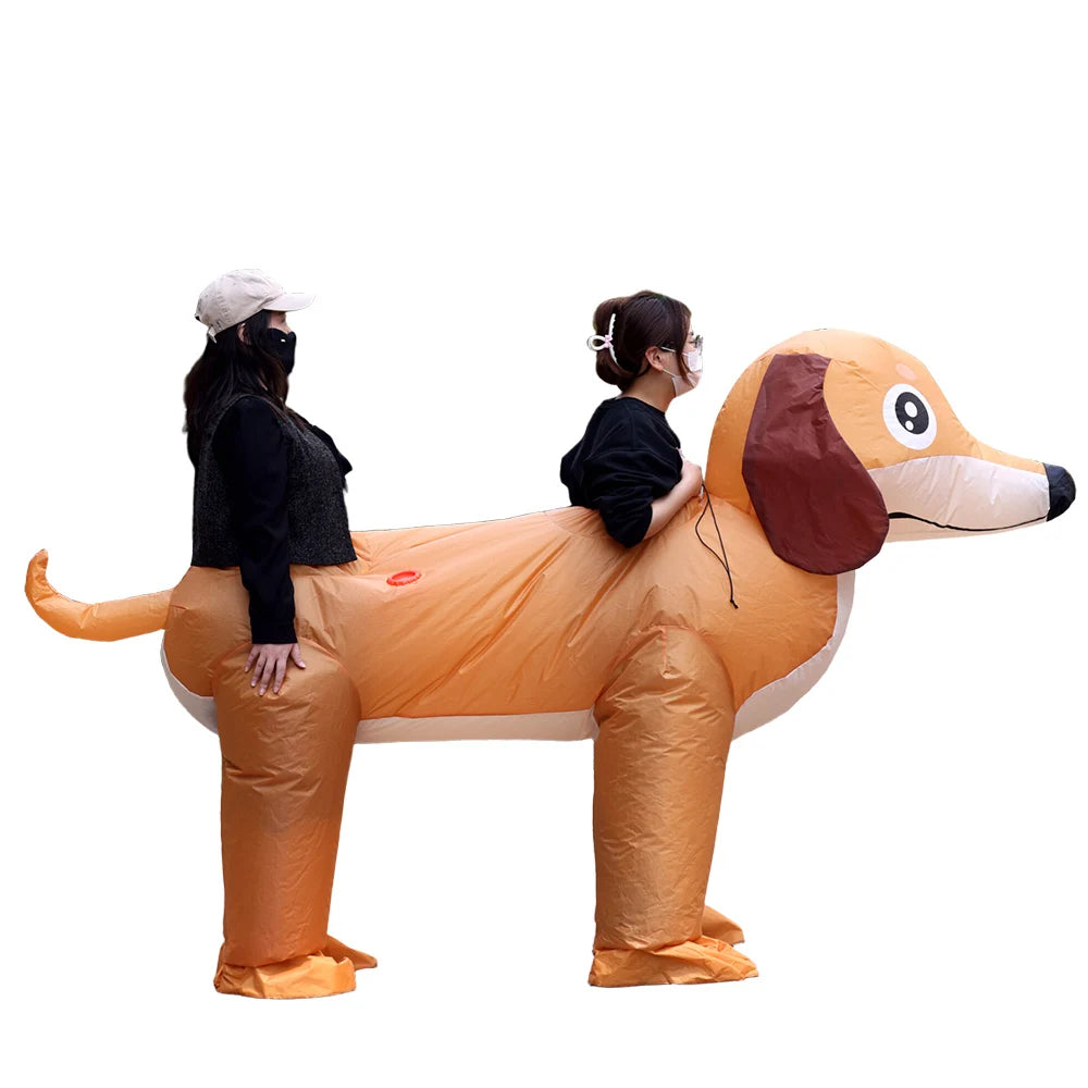 New Adult Sausage Dog Double Dog Inflatable Clothing Festival Party Funny Stage Performance Creative Dress Up