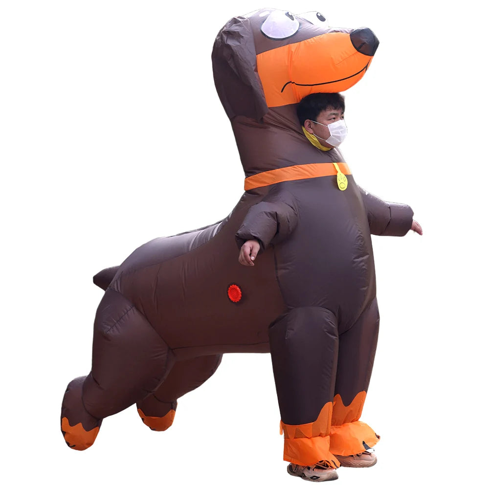 New Adult Sausage Dog Double Dog Inflatable Clothing Festival Party Funny Stage Performance Creative Dress Up
