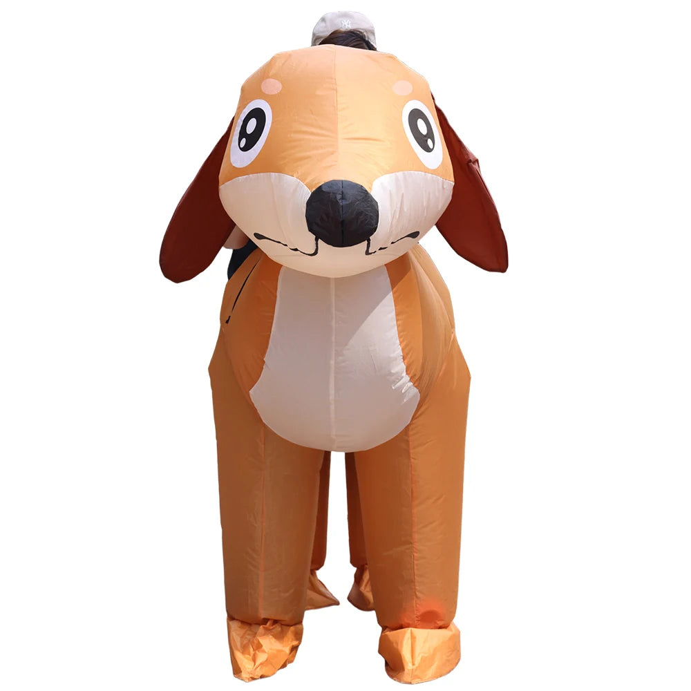 New Adult Sausage Dog Double Dog Inflatable Clothing Festival Party Funny Stage Performance Creative Dress Up