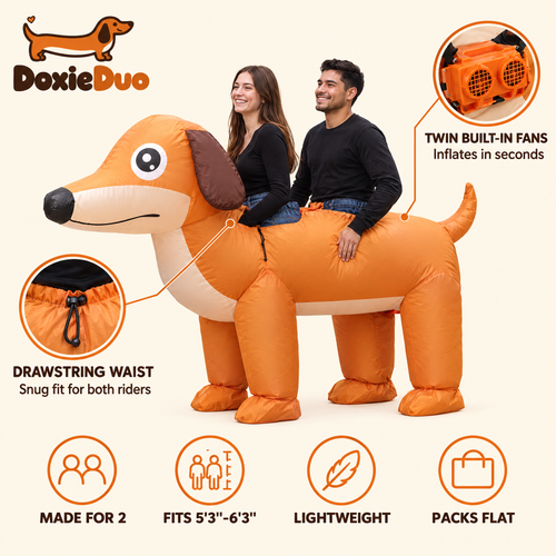 DoxieDuo features: twin fans, drawstring waist